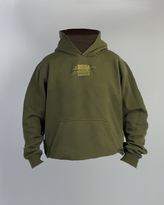 ESSENTIALS LINE plain hoodie - olive